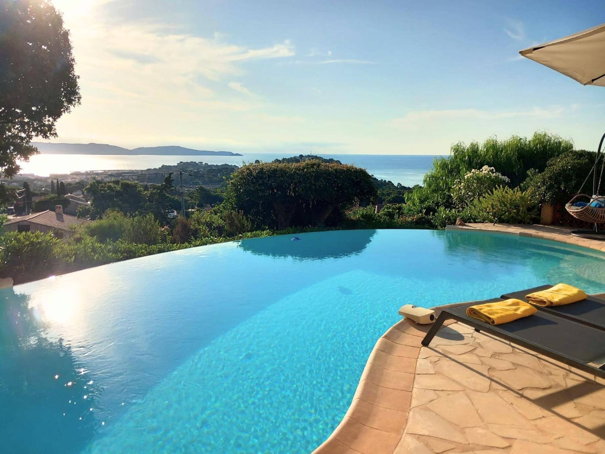 4-Star Private Villa With Heated Pool And Panoramic Sea View At Gulf De Saint Tropez Cavalaire-sur-Mer Exterior foto